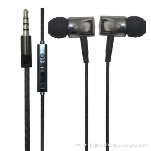 Electroplating Ear Housing Earphone with Tangle-proof Wire